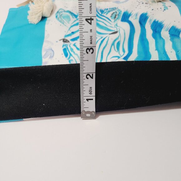 Blue Zebra Art Tote Bag by Angie Bryan Creations - Picture 5 of 6